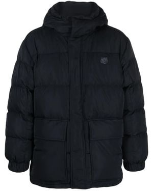 Maison Kitsuné Logo-appliqué Hooded Down Jacket - Blue