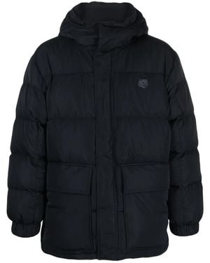 Maison Kitsuné Logo-appliqué Hooded Down Jacket - Blue