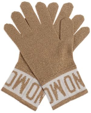 Moschino Cuff Logo-Detail Gloves - Brown