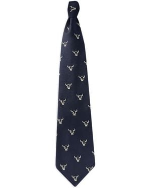 RRL Krawatte Mit Totenkopf-Motiv - Blau