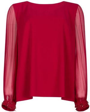 Antonio D'errico Sheer-Sleeve Blouse - Red