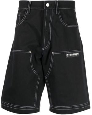 MISBHV Shorts Dritti Con Cuciture A Contrasto - Nero