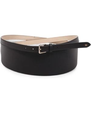 Max Mara Buckle-Fastening Leather Belt - Black