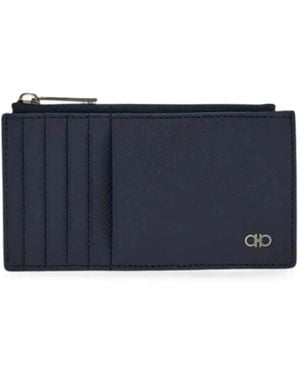 Ferragamo Gancini Zipped Cardholder - Blue