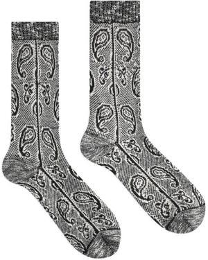 Dries Van Noten Chaussettes À Logo Et Motif - Blanc