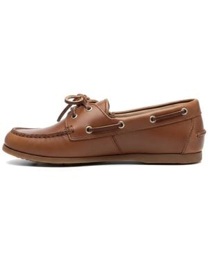 POSA Brushed-Leather Boat Shoes - Brown