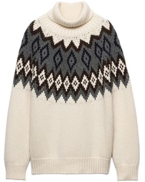 Prada Jersey Con Cuello Alto - Multicolor