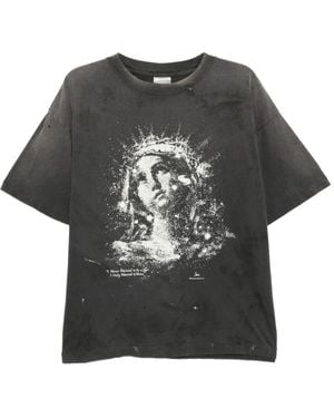 SAINT Mxxxxxx T-Shirt Met Grafische Print - Zwart