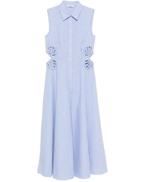 Sandro Cut-Out Striped Dress - Blue