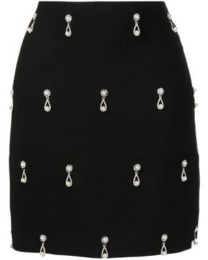 Oscar de la Renta Crystal-Embellished Mini Skirt - Black