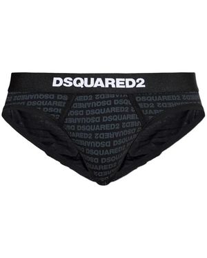 DSquared² Logo Waistband Briefs - Black