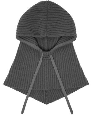 Pinko Hooded Ribbed Balaclava - Grey
