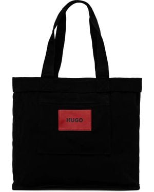 HUGO キャンバス ハンドバッグ - ブラック