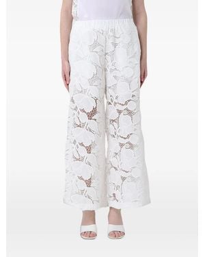 MEIMEIJ Floral-Lace Trousers - White