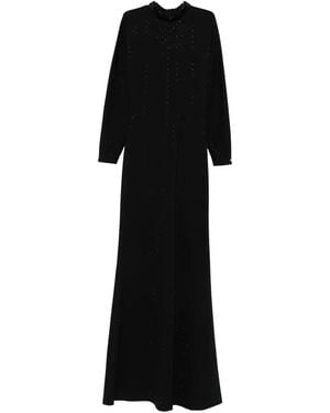 Nissa Rhinestone-Embellished Long-Sleeve Dress - Black