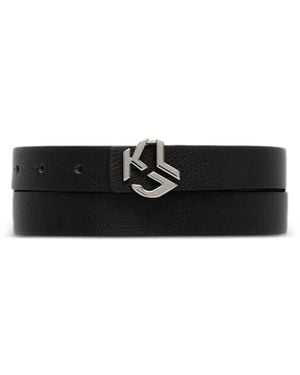 KARL LAGERFELD Logo-Buckle Belt - White