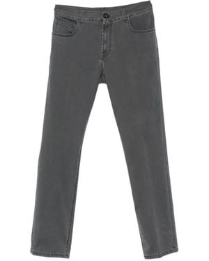 Stefano Ricci Logo-Plaque Straight-Leg Trousers - Grey