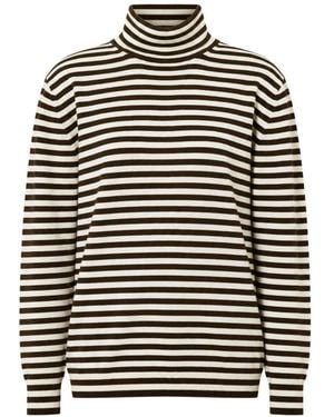 Max Mara Gestreepte Coltrui - Zwart