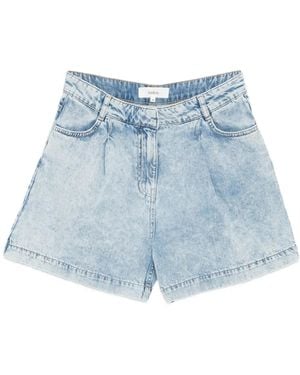 Ba&sh Filou Pleated Denim Shorts - Blue