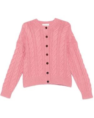 Eric Bompard Cardigan mit Zopfmuster - Pink