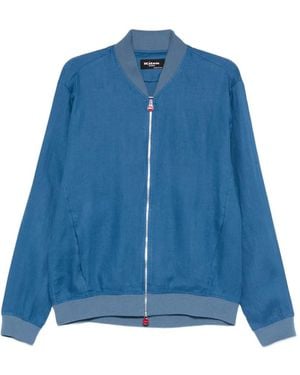 Kiton Linen Bomber Jacket - Blue