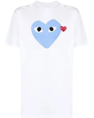 COMME DES GARÇONS PLAY Signature Heart Motifcotton T-Shirt - Blue