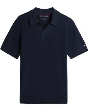 Tommy Hilfiger Honeycomb-Knit T-Shirt - Blue
