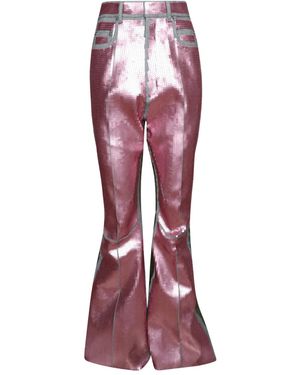 Rick Owens Sequin Embellished Denim Pants - Red