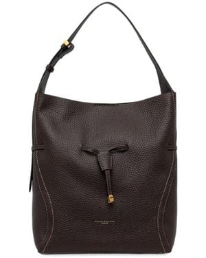 Gianni Chiarini Sienna Grained-Leather Drawstring Shoulder Bag - Black