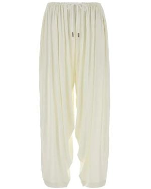 Co. Elasticated-Waist Gathered Trousers - White
