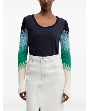 Desigual Gestreiftes Langarmshirt - Blau