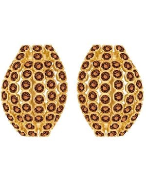 Oscar de la Renta Pendientes Con Detalles De Cristales - Amarillo