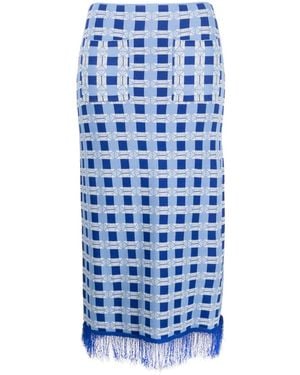 Baum und Pferdgarten Check-Pattern Knitted Skirt - Blue