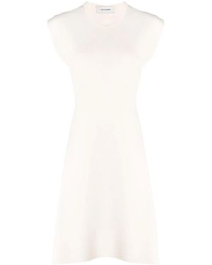Yves Salomon Fine-Ribbed Sleeveless Mini Dress - White