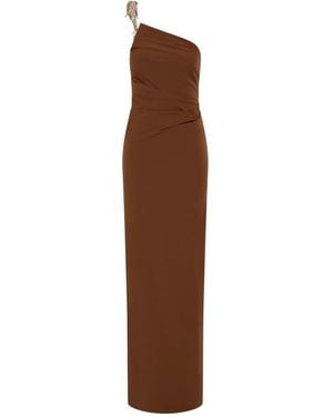 Rachel Gilbert Antoinne One-Shoulder Gown - Brown
