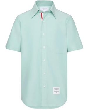 Thom Browne Patch-Pocket Short-Sleeve Shirt - Blue
