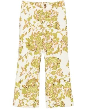 La DoubleJ Hendrix Hose Mit Blumenprint - Mettallic