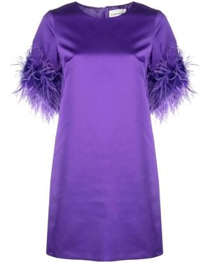P.A.R.O.S.H. Feathered Mini Dress - Purple