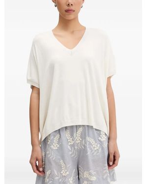 ViCOLO Camiseta Tipo Polo Con Cuello En V - Blanco