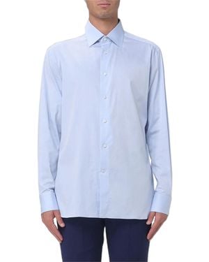 ZEGNA Stretch-Popeline Shirt - Blue