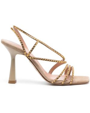 Alberta Ferretti Crystal-Embellished Sandals - Natural