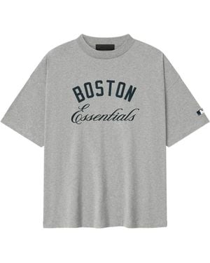 Fear Of God Logo-Print Oversized T-Shirt - Grey