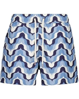 Frescobol Carioca Badeshorts mit Wellen-Print - Blau