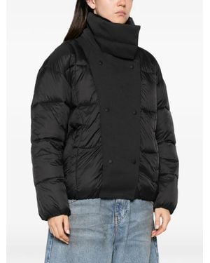 Patrizia Pepe Quilted Double-Breasted Jacket - Black