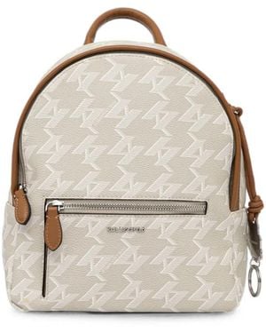 KARL LAGERFELD Ikon Monogram-Print Choupette Backpack - Natural
