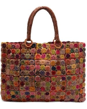 Jamin Puech Paris Mosaique Tote Bag Aus Raffiabast - Braun