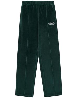 Sporty & Rich Faubourg Velour Track Trousers - Green