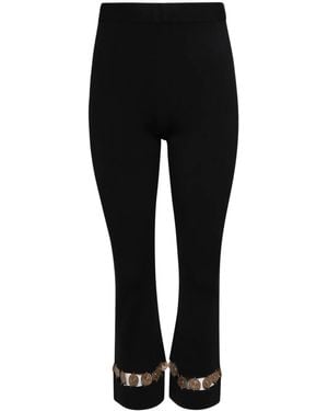 Rabanne Pantalones rectos con apliques - Negro