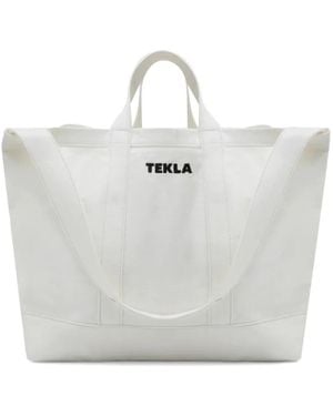 Tekla Logo-Embroidered Tote Bag - White