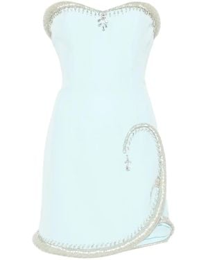 Georges Hobeika Embellished Strapless Dress - Blue
